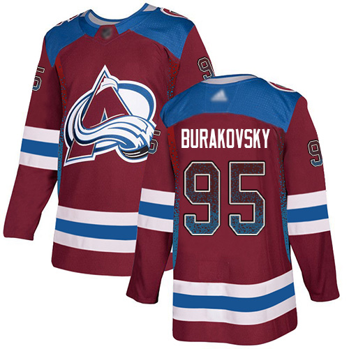 Adidas Colorado Avalanche Men #95 Andre Burakovsky Burgundy Home Authentic Drift Fashion Stitched NHL Jersey